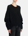 Jersey oversize de cuello redondo en lana trabajada de Dondup