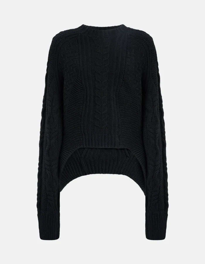 Jersey oversize de cuello redondo en lana trabajada de Dondup