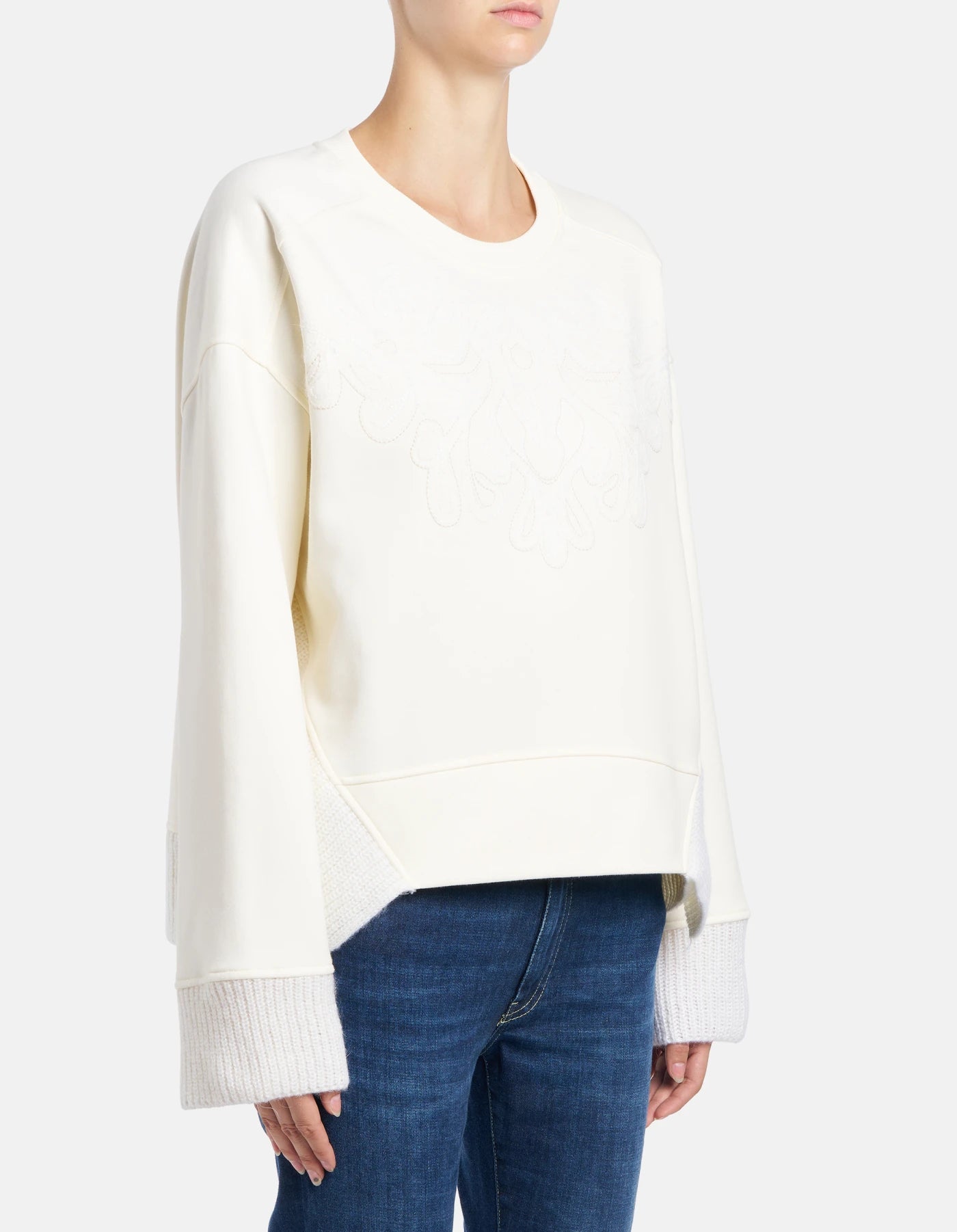 Sudadera de cuello redondo fit regular en algodón y mohair de Dondup