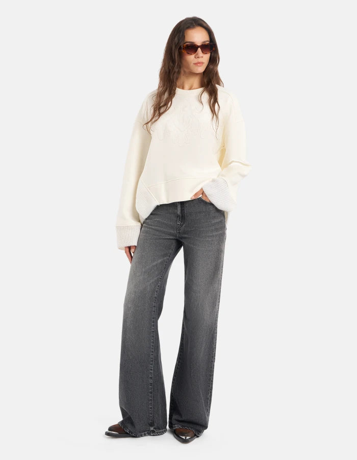 Sudadera de cuello redondo fit regular en algodón y mohair de Dondup